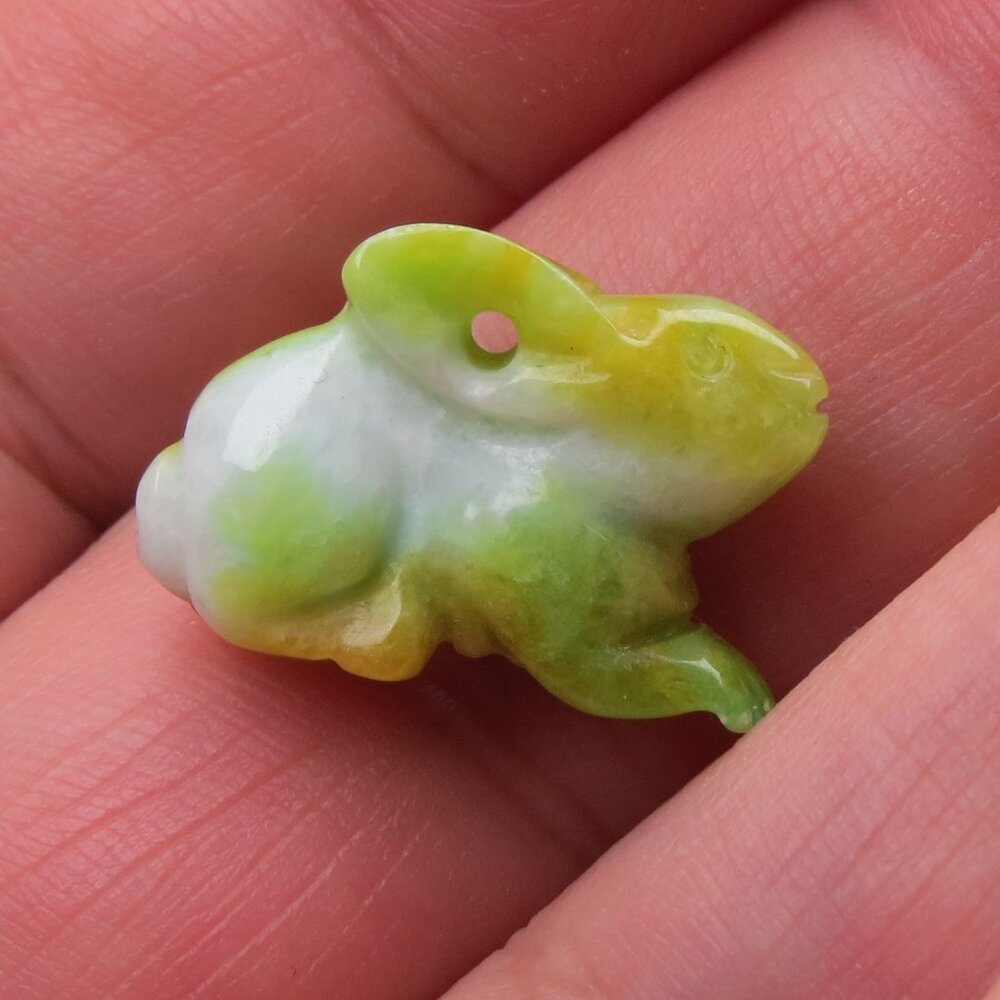 Jade Rabbit Hand Carved Pendent